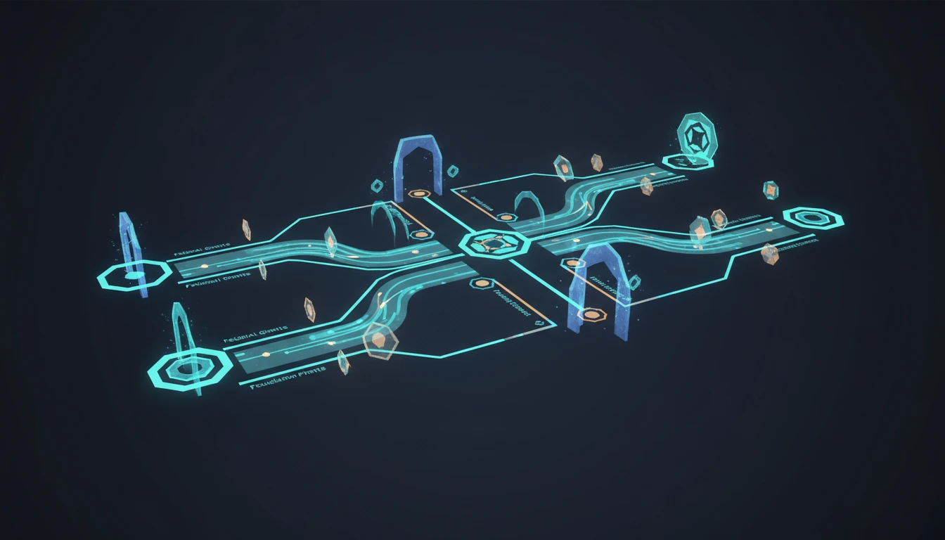 Abstract illustration of a grant workflow for Best AI Grant Writing Software in 2026.