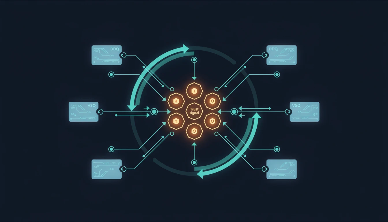 Abstract illustration of questionnaire automation flows for How to Automate Security Questionnaire Responses.